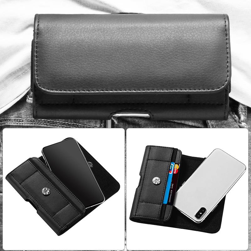 Waist Bag Travel Hiking Mobile Phone Case Cover Genuine Leather Phone Belt Pouch Purse Card Pack