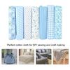 7Pcs Blue floral pattern Fabric Bundle Quilting Fabric  Hand quilt production
