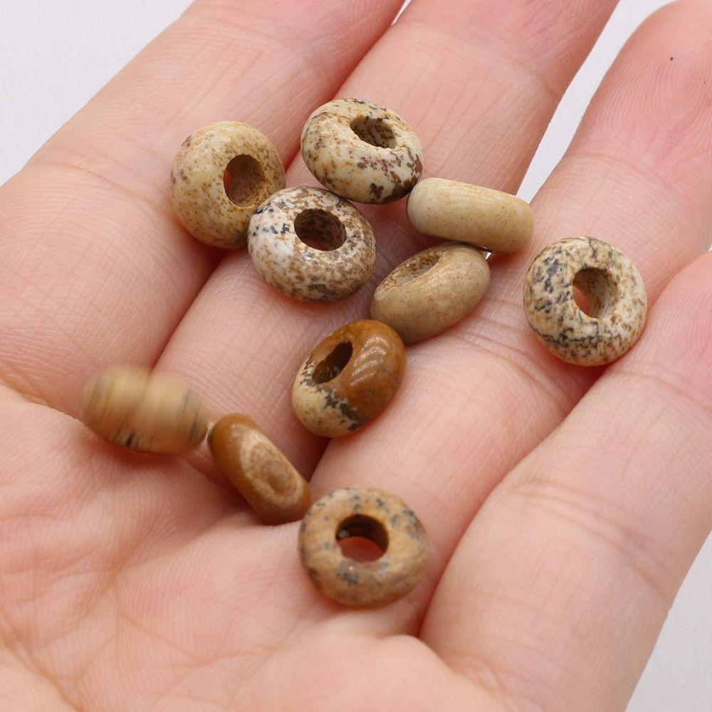 Agates Agates Stone Beads Colorful Lotus Perforated Beads Big Hole Loose Beads Girl Gifts