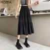 MOJTA Summer Women's High Waist Mid-length A-line Skirt Loose Plus Size Casual Skirt