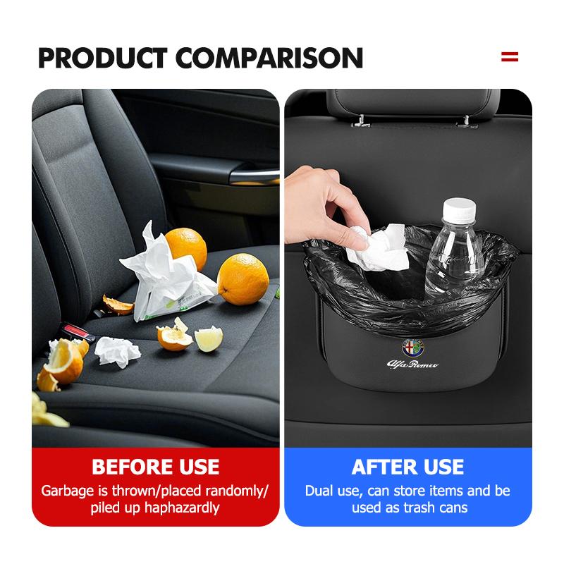 LPTWX1 2026 Hot Alfa Romeo For Alfa Romeo Car Logo Portable Trash Can Hanging Mini Multifunctional Garbage Storage Box 159 Giulietta 15