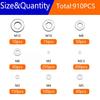 910/200pcs 304 Stainless Steel Flat Washers Assortment Kit (M2 M2.5 M3 M4 M5 M6 M8 M10 M12) Suitable for Home Decoration
