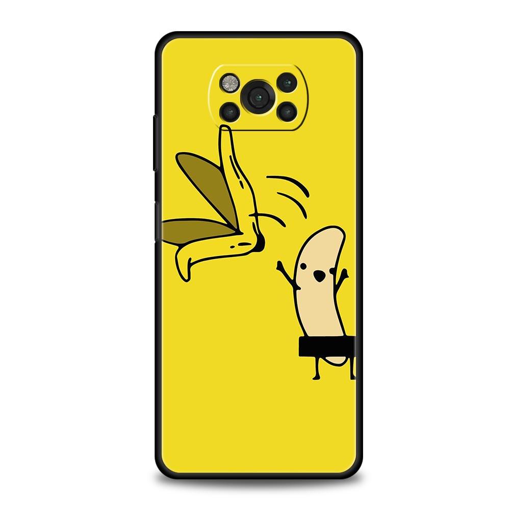 Забавный чехол-накладка с яблоком и бананом для Xiaomi Poco F7 Ultra F6 F5 F4 F3 X6 X5 X4 X3 NFC C51 C55 M4 GT 5G, мягкий ТПУ