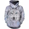 Autumn New Men's Casual Hoodie Snow Wolf and Night 3D Digital Printing Personalized Men's and Women's Hooded Hoodie