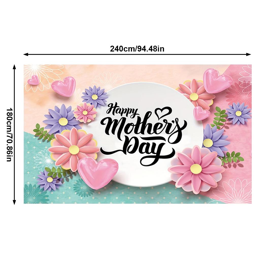 Happy Mothers Day Banner Mothers Day Backdrop Flower Themed Mothers Day Hanging Sign Mothers Day Decoration for Photography