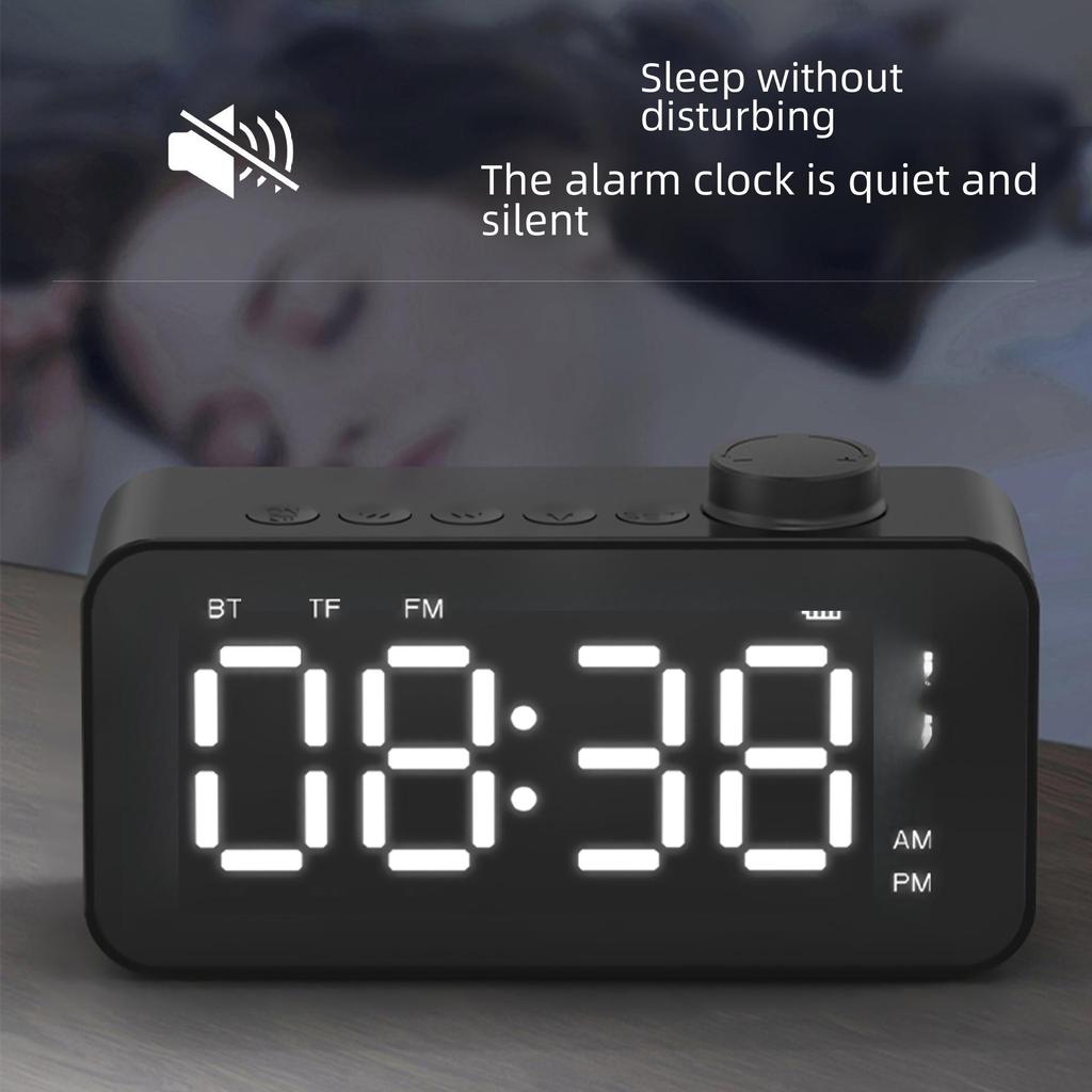 Креативная Bluetooth-колонка с дисплеем часов, зеркальным будильником и радиоприемником с ручкой