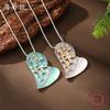 New Enamel Geometric Love Diamond Pendant Women's Fashion High Sense Heart-shaped Versatile Necklace