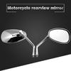 10 мм мотоциклетное зеркало, хромированное овальное ретро боковое зеркало заднего вида, универсальное для мотоцикла Yamaha Cafe Racer Chopper