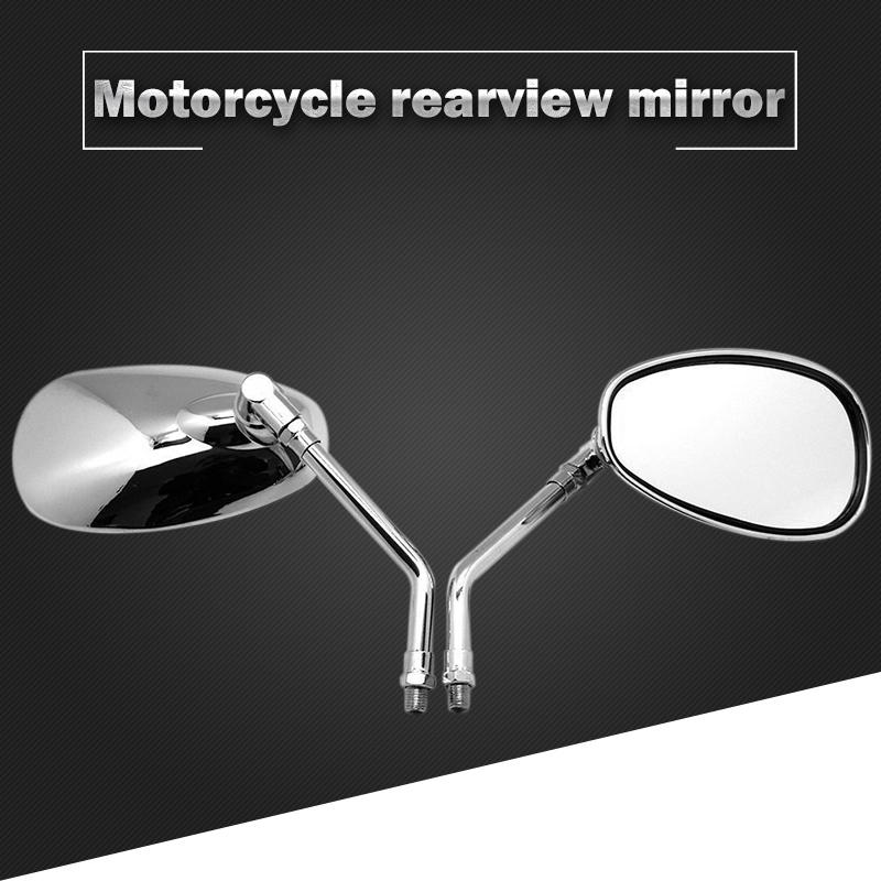 10 мм мотоциклетное зеркало, хромированное овальное ретро боковое зеркало заднего вида, универсальное для мотоцикла Yamaha Cafe Racer Chopper