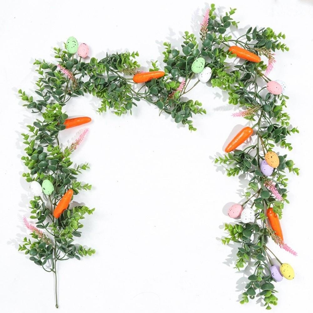 Artificial Easter Egg Garland with Egg Carrot Wreath Creative Spring Vine Flower  Easter Decoration
