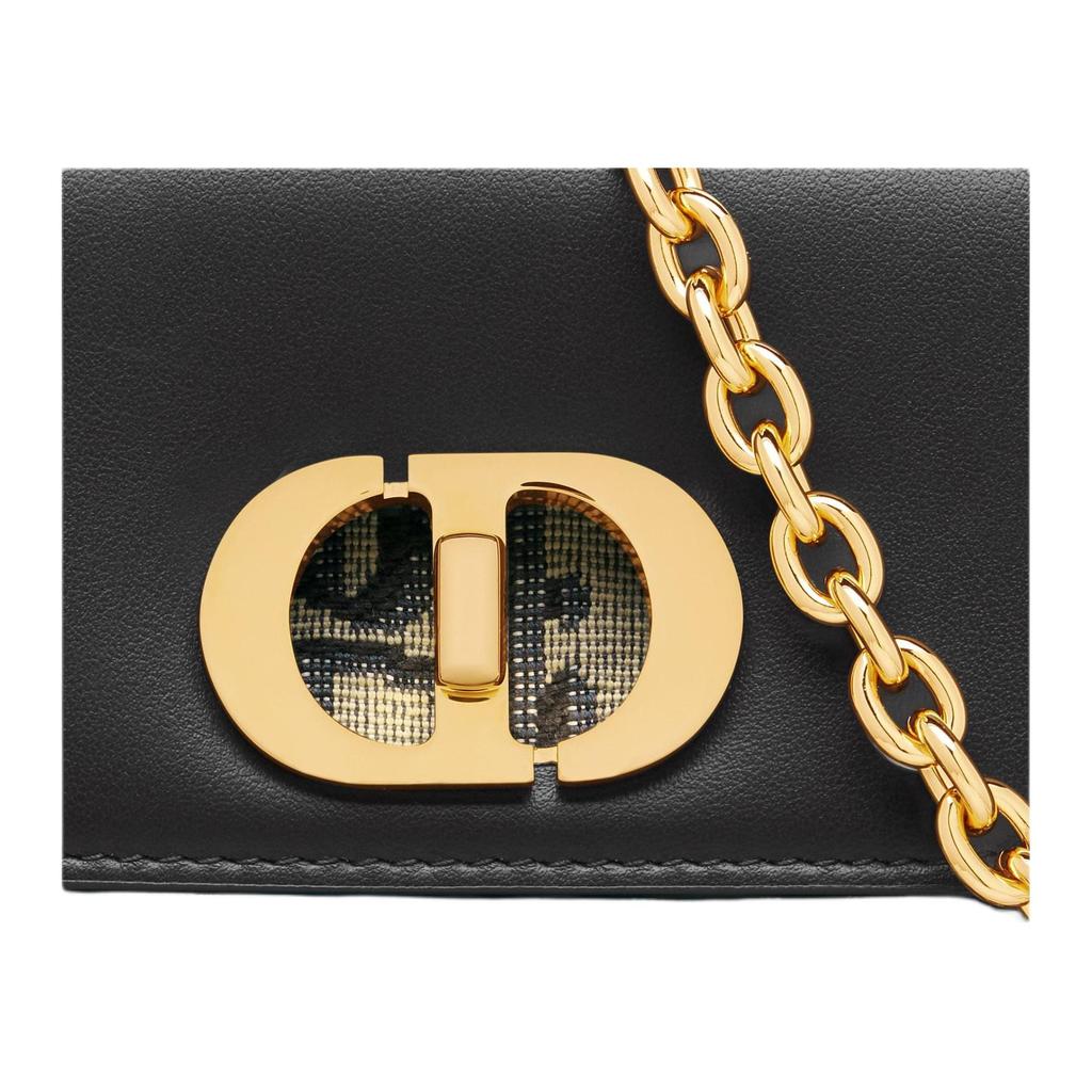 DIOR 30 Montaigne Jacquard With Calfskin Shoulder Bag, Crossbody Bag Mini Women's Blue & Black S2350UNKO-M928