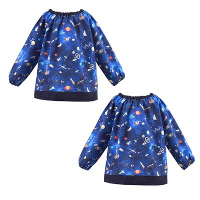 КРАСОЧНЫЙ КОНФЕТНЫЙ СТИЛЬ Smock (120-130cm) Набор из 2 предметов «Исследование планеты будущего и космический корабль», крутой детский халат с длинными рукавами для мальчиков, фартук для детского сада