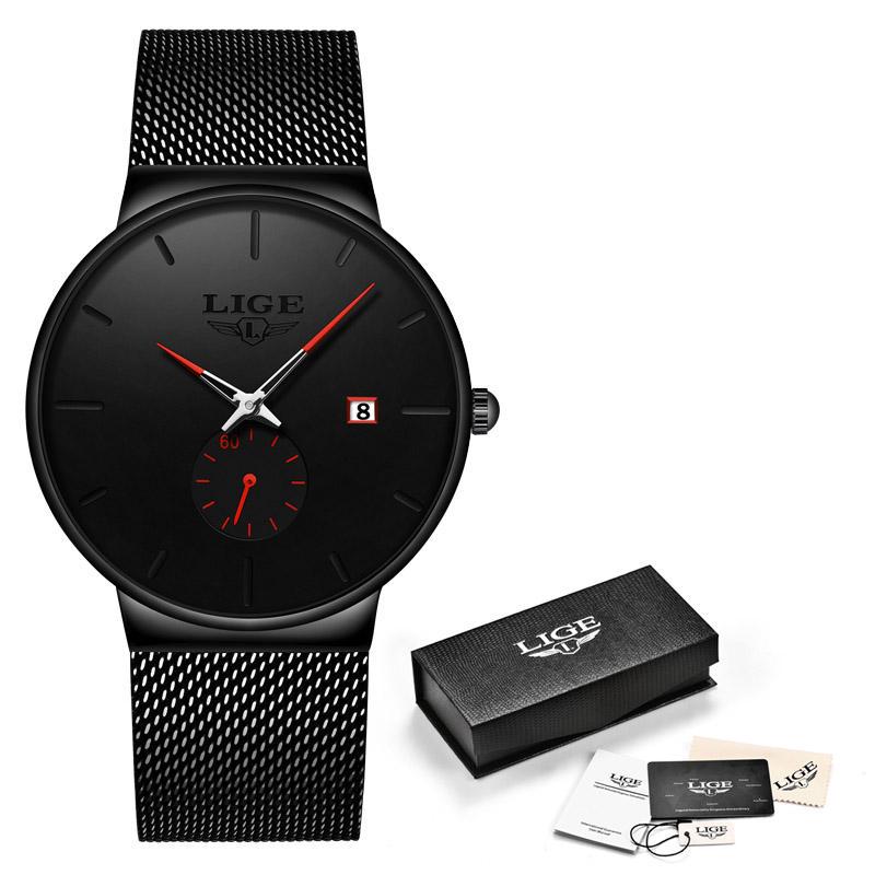 LIGE Watches Casual Waterproof Quartz Clock Mens Watches Top Brand Luxury Ultra-Thin Sports Watch
