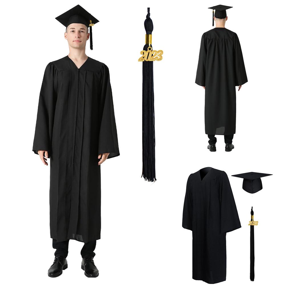 Graduation Dress Cap Tassel Set Suitable For High School And Bachelor'S Wear Graduation Dress Cap Tassel