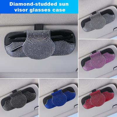 Футляр для автомобильных очков Diamond Crystal, держатель для солнцезащитных очков, держатель для карточек, универсальные аксессуары для салона автомобиля