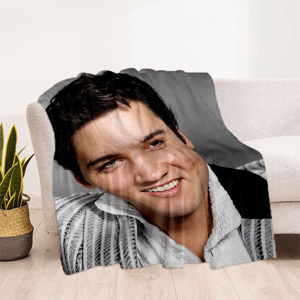 Rock Roll Legend Elvis Presley Blanket Soft Warm Cozy Suitable for Bed Picnics Chair Four Seasons Multipurpose Modern Style