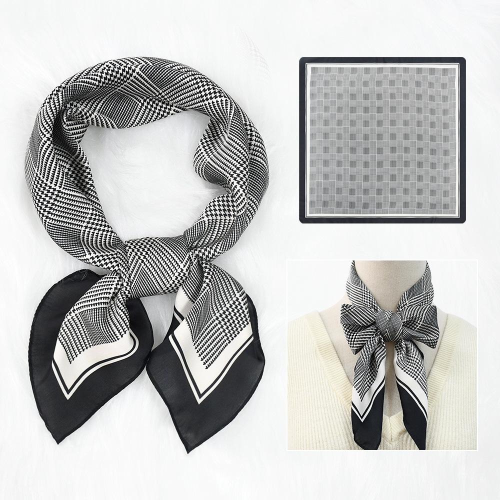 Женский новый модный шелковый шарф с имитацией атмосферы, защитный шарф для шеи, весна, лето, осень, квадратный шарф