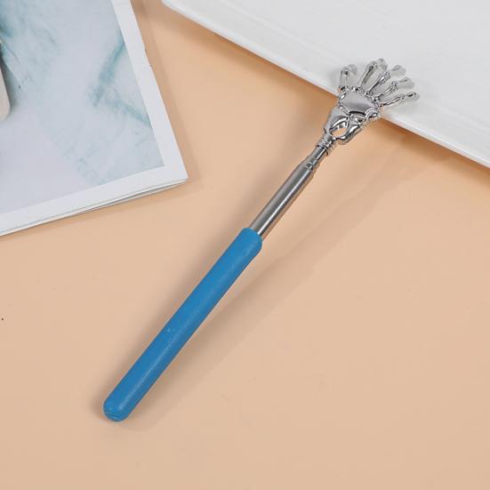 Раздвижная металлическая чесалка для спины с резиновыми ручками, портативный телескопический массажер для спины, инструмент для снятия зуда кожи, наполнитель для чулок для мужчин, женщин и детей