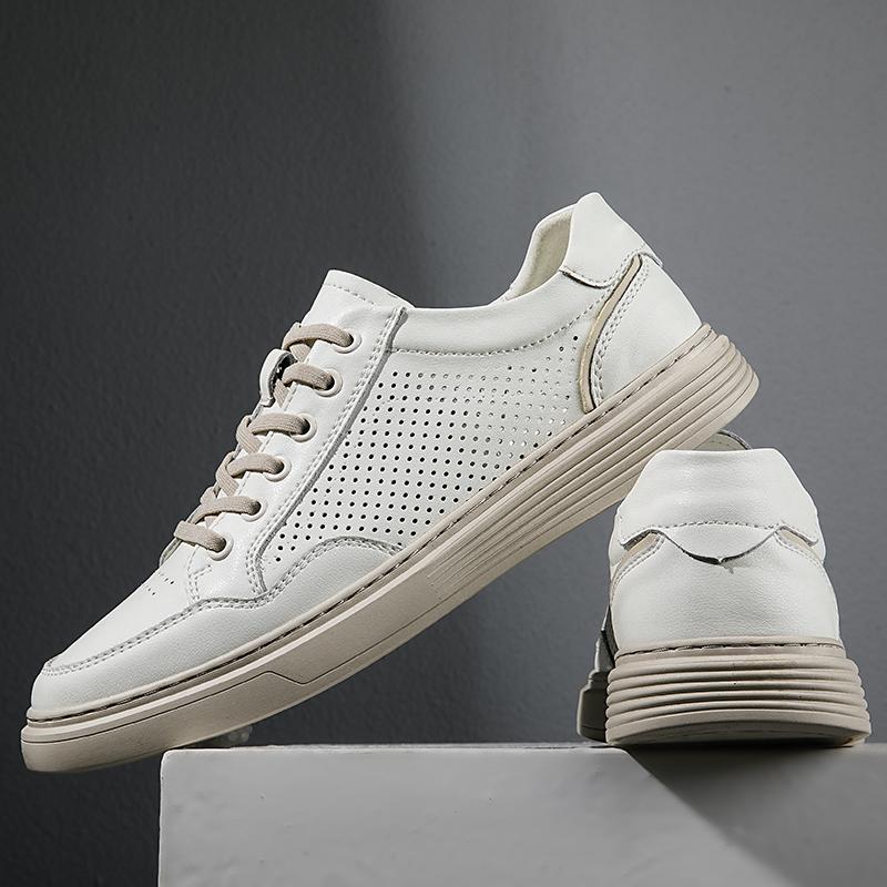 Мужская повседневная обувь из натуральной кожи, легкая мужская обувь для скейтбординга, дышащие туфли на плоской подошве, мужские кроссовки с открытыми ступнями Traveltenis Masculino