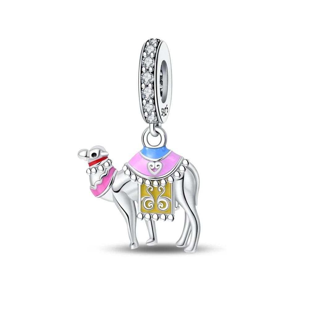 Медь Пустынная Пирамида Верблюд Слон Шарм-бусина Подходит для браслета Оригинальный шарм для женщин Изготовление ювелирных изделий своими руками