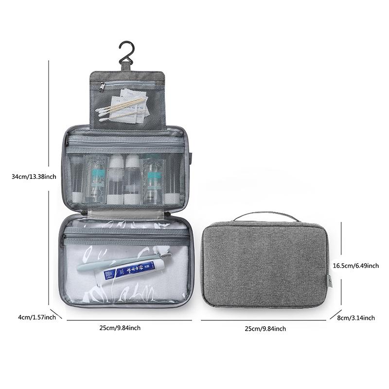 Дорожная водонепроницаемая складная косметичка с разделением на сухую и влажную воду, косметичка для хранения косметики, большая вместительная косметичка