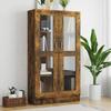 VidaXL Display Cabinet Smoked Oak 82.5x30.5x150 Cm Engineered Wood 815117