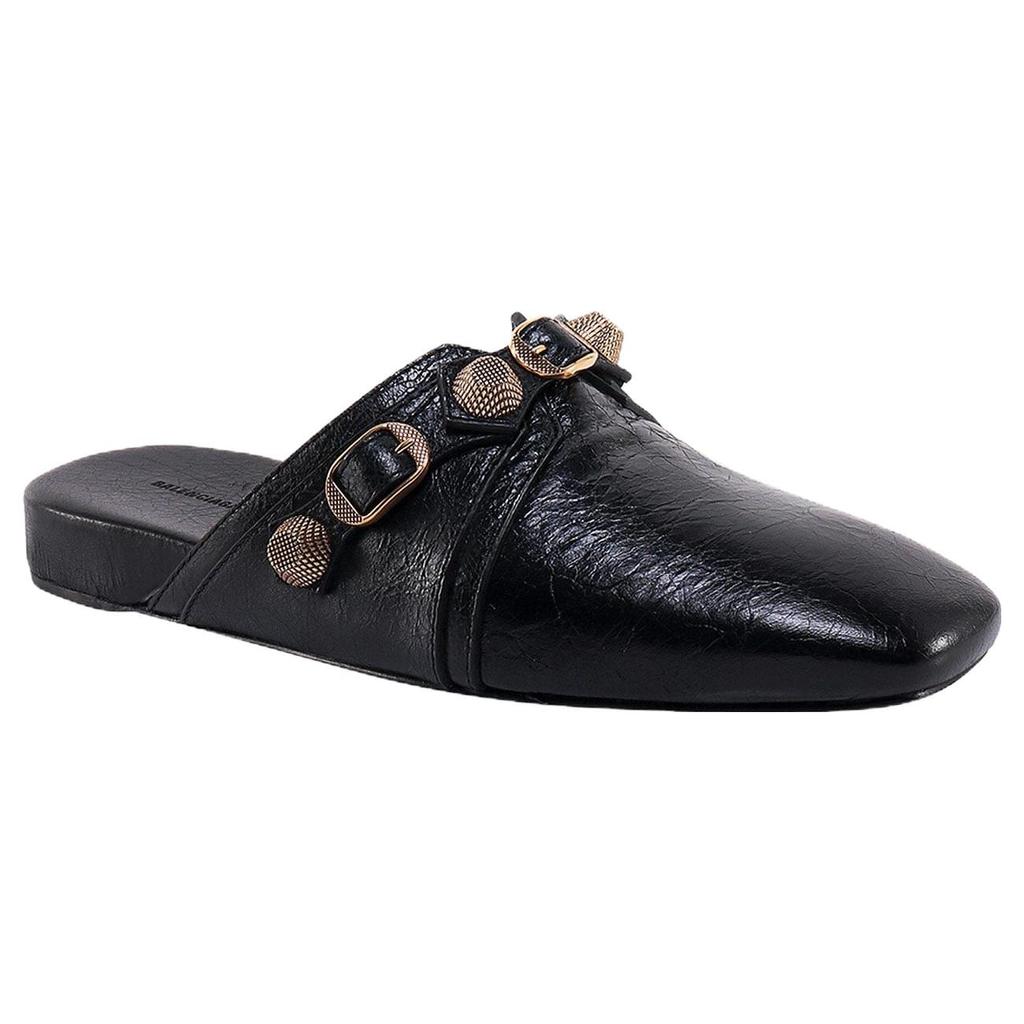 Balenciaga Кожаные тапочки Cagole с шипами Женские 715556WAD4F1080