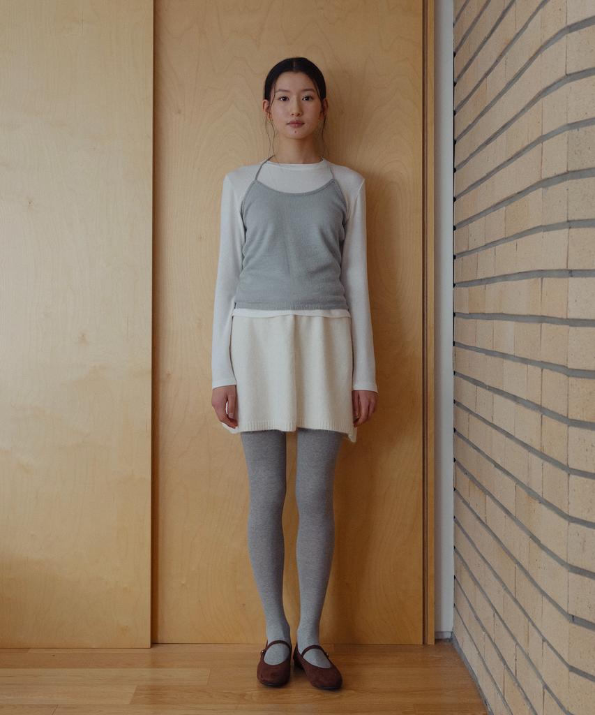 Мини-юбка Laminez Even Knit - Цвет слоновой кости