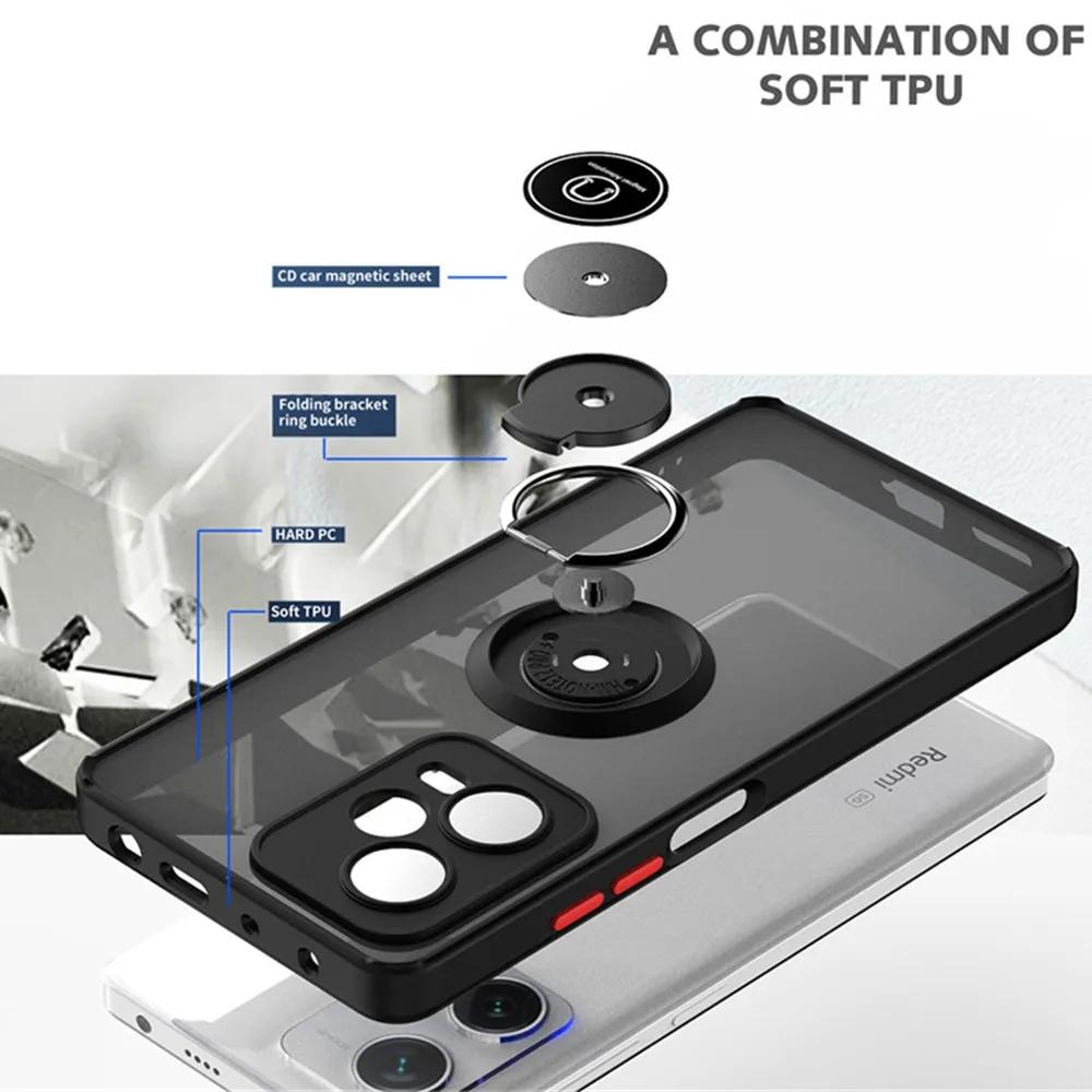Чехол с держателем-кольцом для Xiaomi Redmi Note 12 11 12s 10s 10 9 8 Pro 10C 12C 5G Магнитная крышка для чехлов Redmi Note 12 Pro Plus