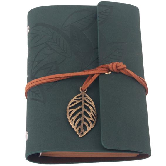 Винтажный ремешок с подвеской в виде листа, чехол для ноутбука из искусственной кожи, переплет