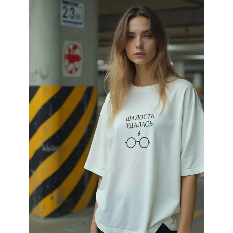 Loose Printed T-shirt Western Style New Fashion Loose Casual Print Letters Cotton T-shirt Top