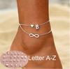 26 Letters Simple Fashion Heart Peach Infinite Shape Diy Handmade Anklet Multilayer Bracelet Jewelry