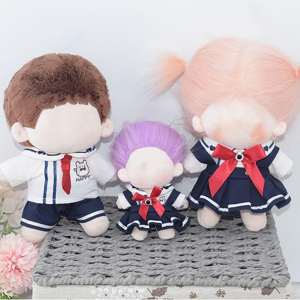 Одежда для куклы 10/20 см, белая и темно-синяя блузка, костюм с юбкой, подарочный комплект, рубашка, брюки, хлопковая мягкая кукла