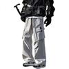 Homlean American-Style Outdoor Cargo Pants for Men, Spring And Summer Loose Wide-Leg Functional Straight Waterproof Trousers HT02 Khaki M