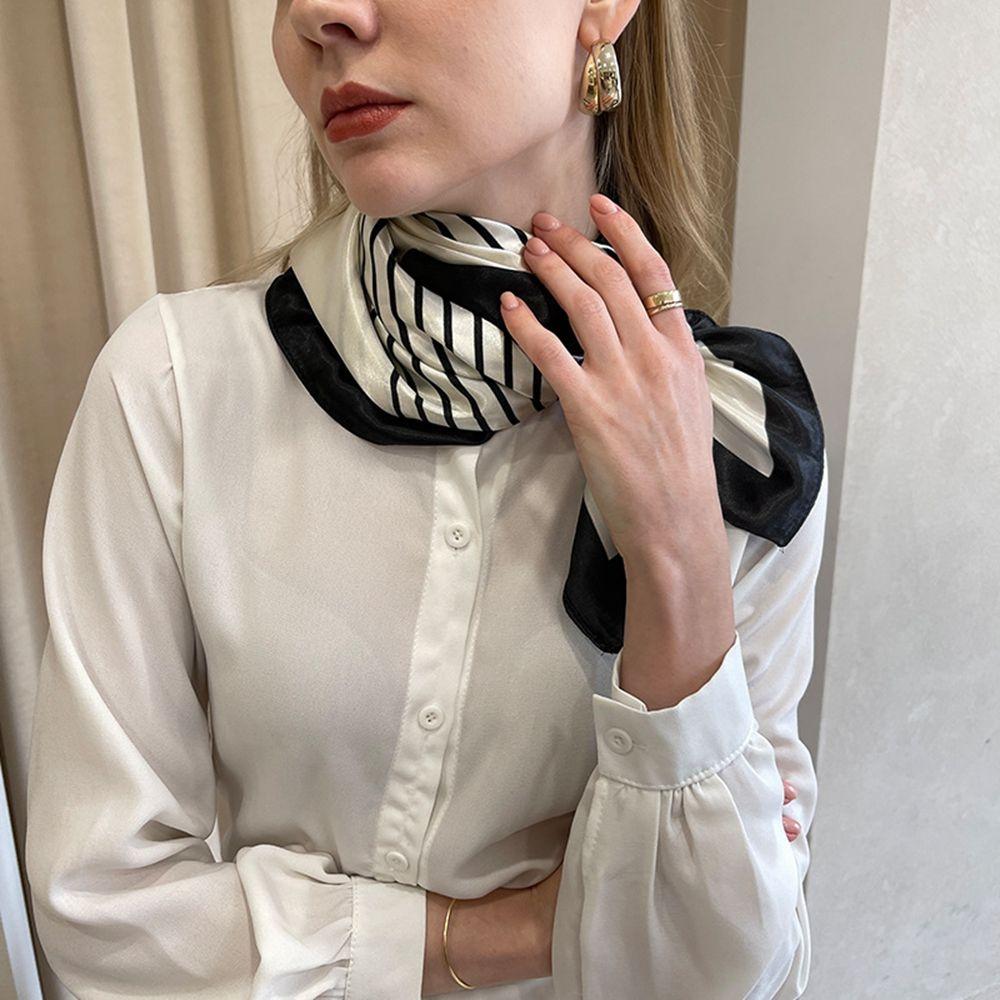 Аксессуары Геометрическая форма Накидки Женская шаль Шёлковый шарф Корейский стиль Шарфы Шарф с принтом
