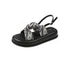 Platform sandals women's French retro spring 2024 new foreign comfortable non-slip fashion casual beach shoes