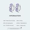 WOSTU 925 Sterling Silver Purple Zircon Stacked Star Ear Buckles Lavender Flower Hoop Earrings for Women Elegant Fine Jewelry