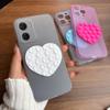 Чехол-присоска в форме сердца для realme 14 5G, OPPO A77s, A57s, A57 4G, полупрозрачный матовый, противоударный, мягкий ТПУ