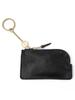 Coin Case Coin Purse Leather Genuine Leather Cowhide Unisex Black Black Women's Men's