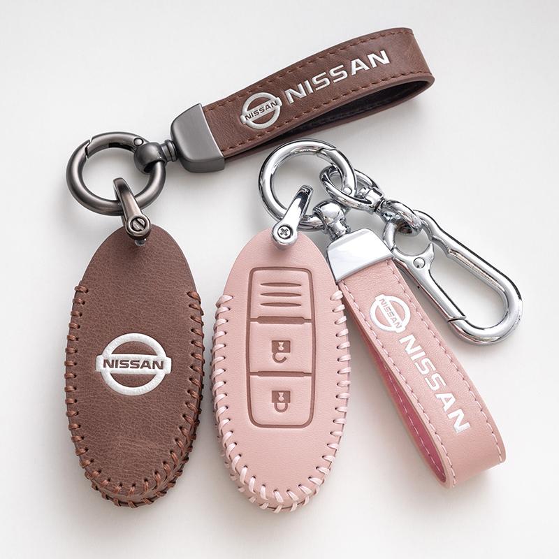 ACN1 Zinc Alloy Style Car Leather Key Case Cover Shell Fob Holder Accessories for NISSAN-Tiida Qashqai X-TRAIL Terra18 370Z MARCH 15