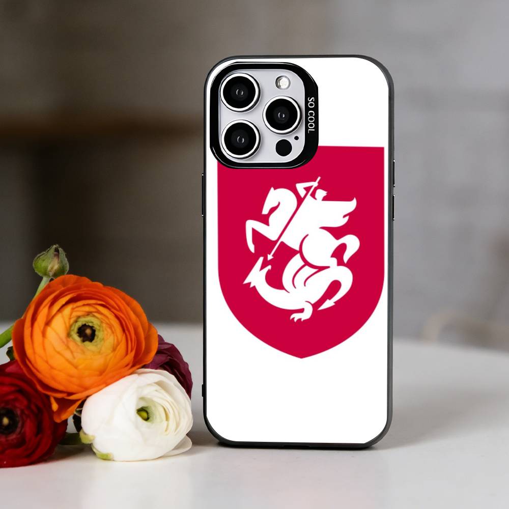 Чехол для телефона с флагом Грузии для iPhone 17,16,15,14,13,12,11 Plus,Pro Max,XS,Красочный серебряный чехол для телефона Funda Cover