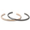 La Amore Eterno Pair of Stainless Steel Round Rose Gold and Bangles, Top, Black, Sba2-002-br