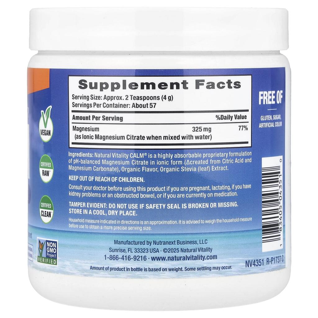 Calm®, Relaxing Drink Mix, Orange, 8 Oz (227 G)