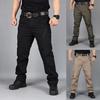 Western Cool Style Men Zip Sports Solid Color Outdoors Tactical Pockets Cargo Pants Work Trousers