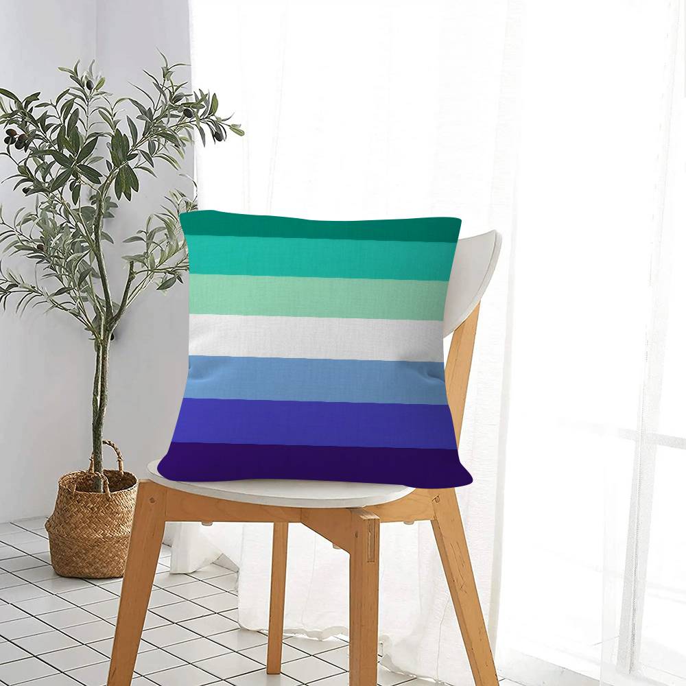 Lgbt Rainbow Flag Pillowcase Toon Gift Cushion Cover Bedroom Home Sofa Chair Seat Decor Pillow Case