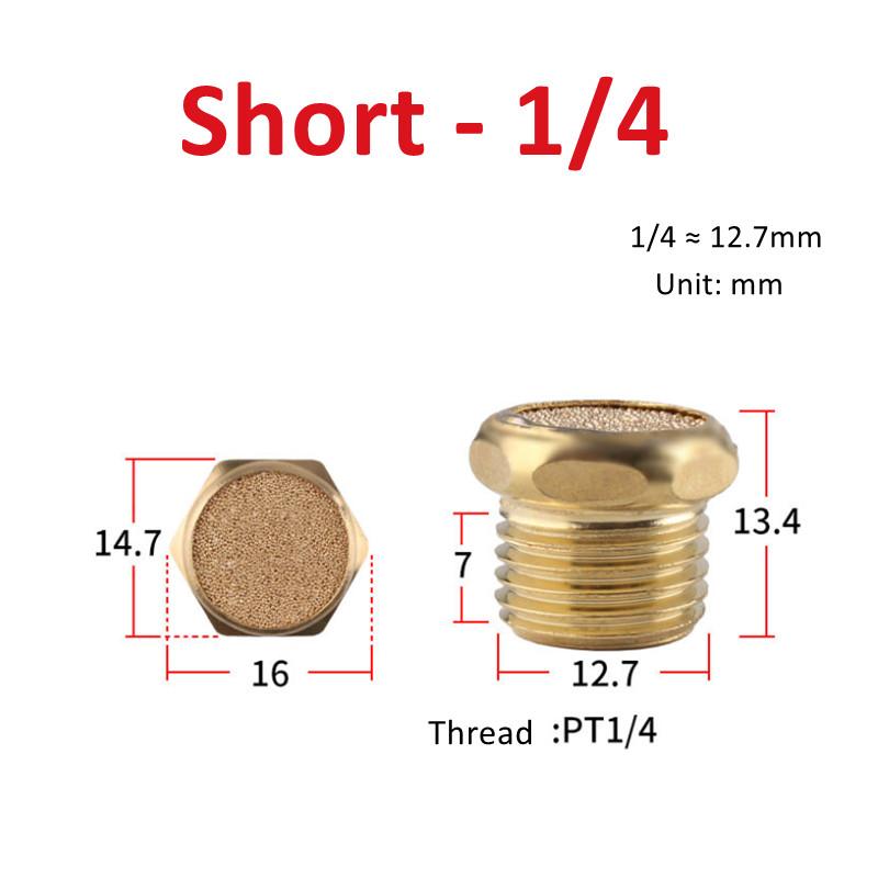 Pneumatic Exhaust Muffler Silencer M5 1/8 1/4 3/8 1/2 3/4 BSP Male Thread For Air Noise Brass Adjustable Long Short BSL SLM SLL