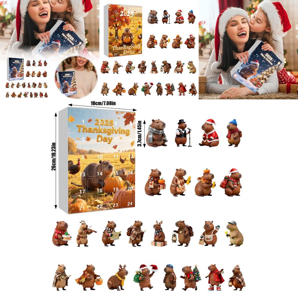 Серия «Обратный отсчет до Рождества» Акриловый подвесной календарь из 24 частей для сезонного подарка