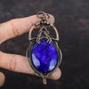 Faceted Blue Sapphire Pendant Copper Wire Wrapped Pendant Natural Gemstone Pendant Copper Wire Jewelry Handmade Stylish Pendant Gift For Him