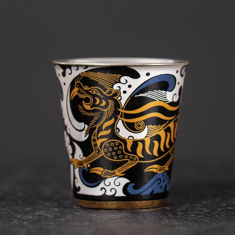 Gilded Silver Azure Dragon Master Tea Cup
