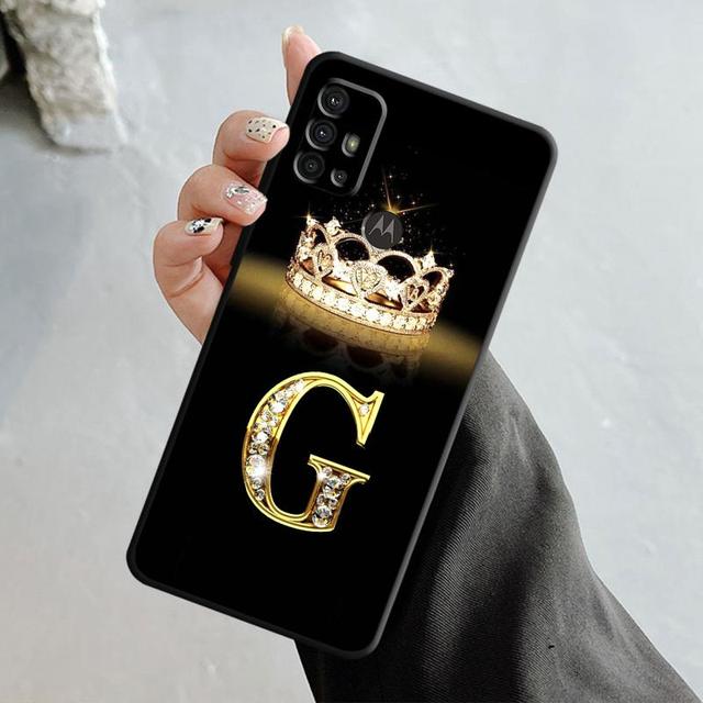 Чехол для телефона Motorola G200 G60 G50 G31 G30 G22 G9 G8 Power Lite Plus Edge 20lite 30pro One Fusion Gold Diamond Crown Letter